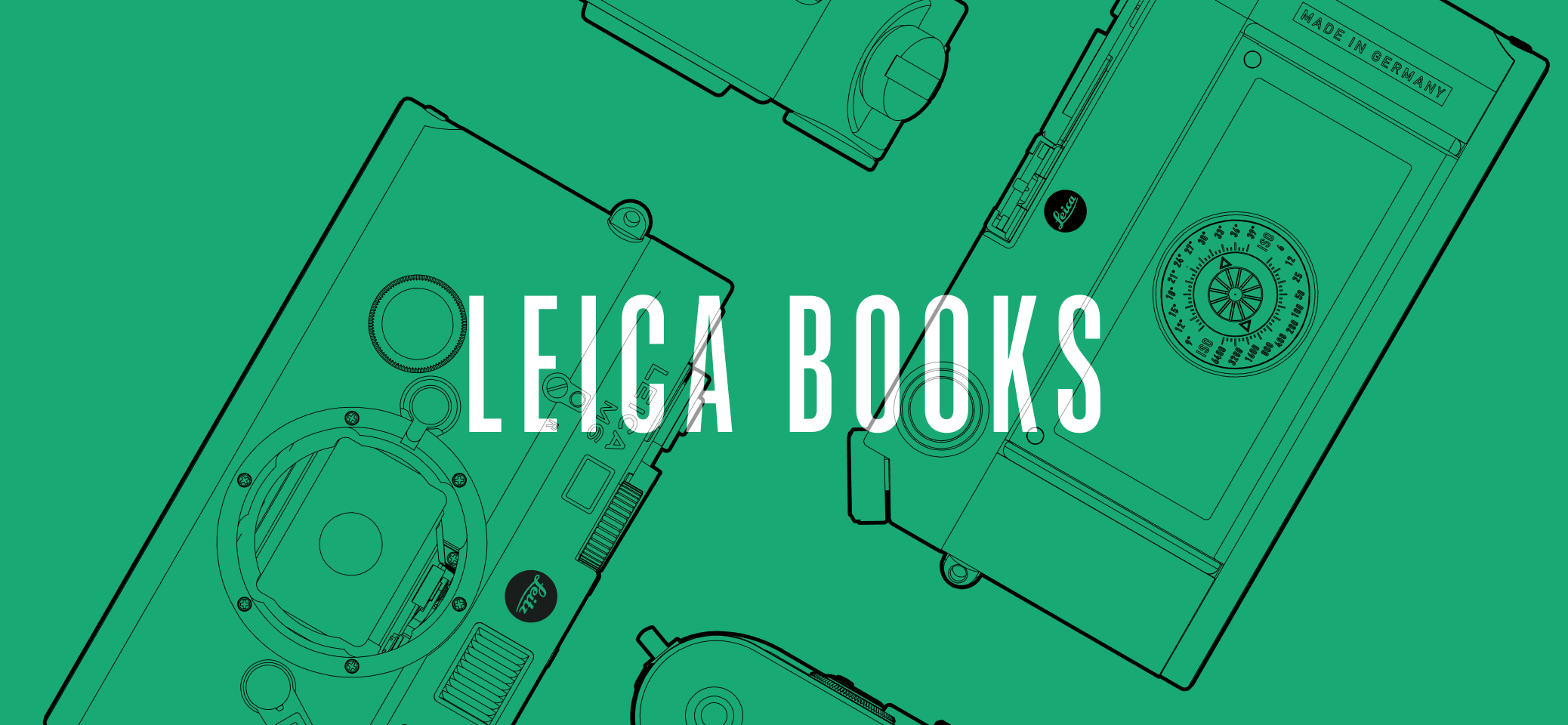 wide cover image for Three books about Leica