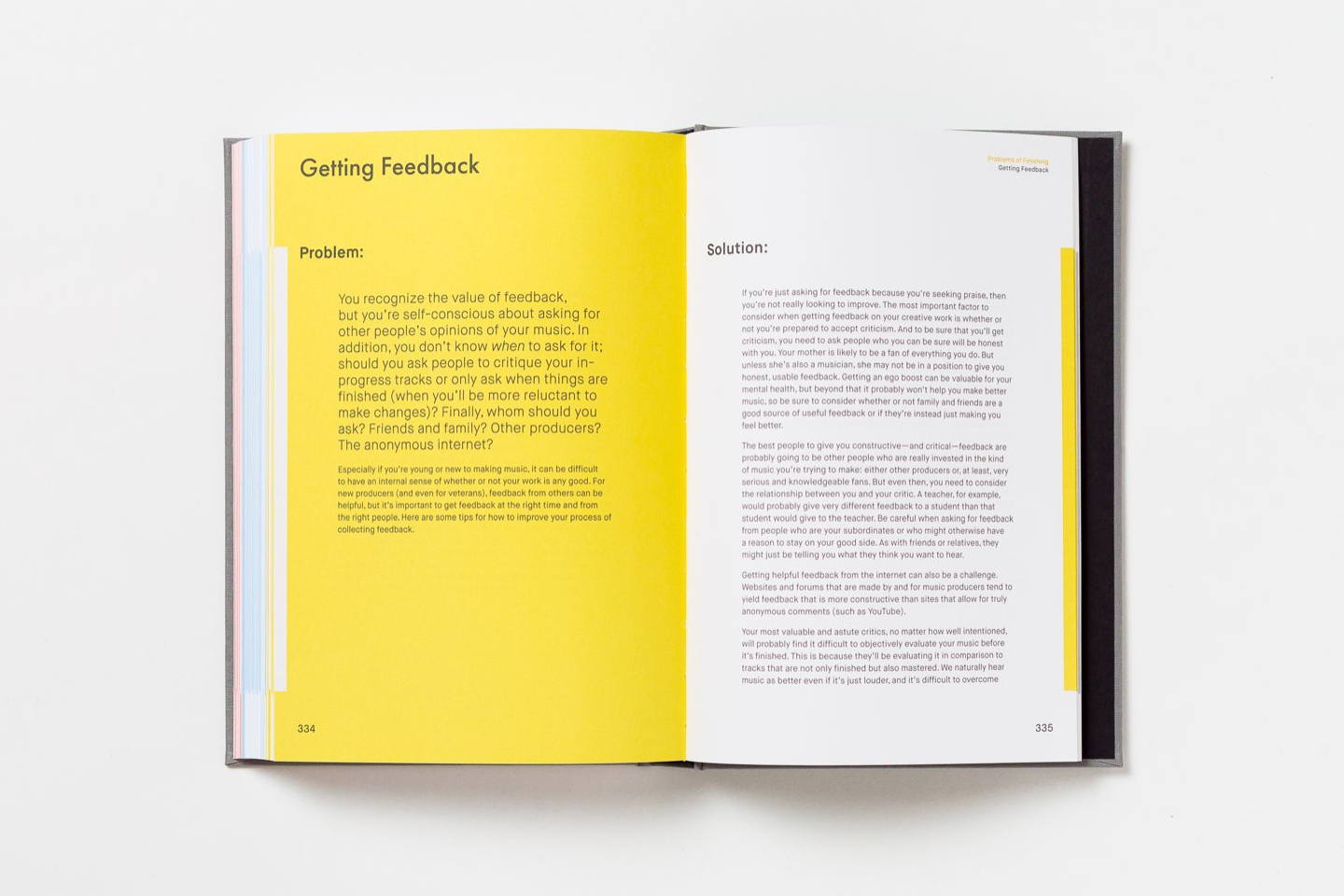 The book open to the Getting Feedback chapter The book open to the Getting Feedback chapter