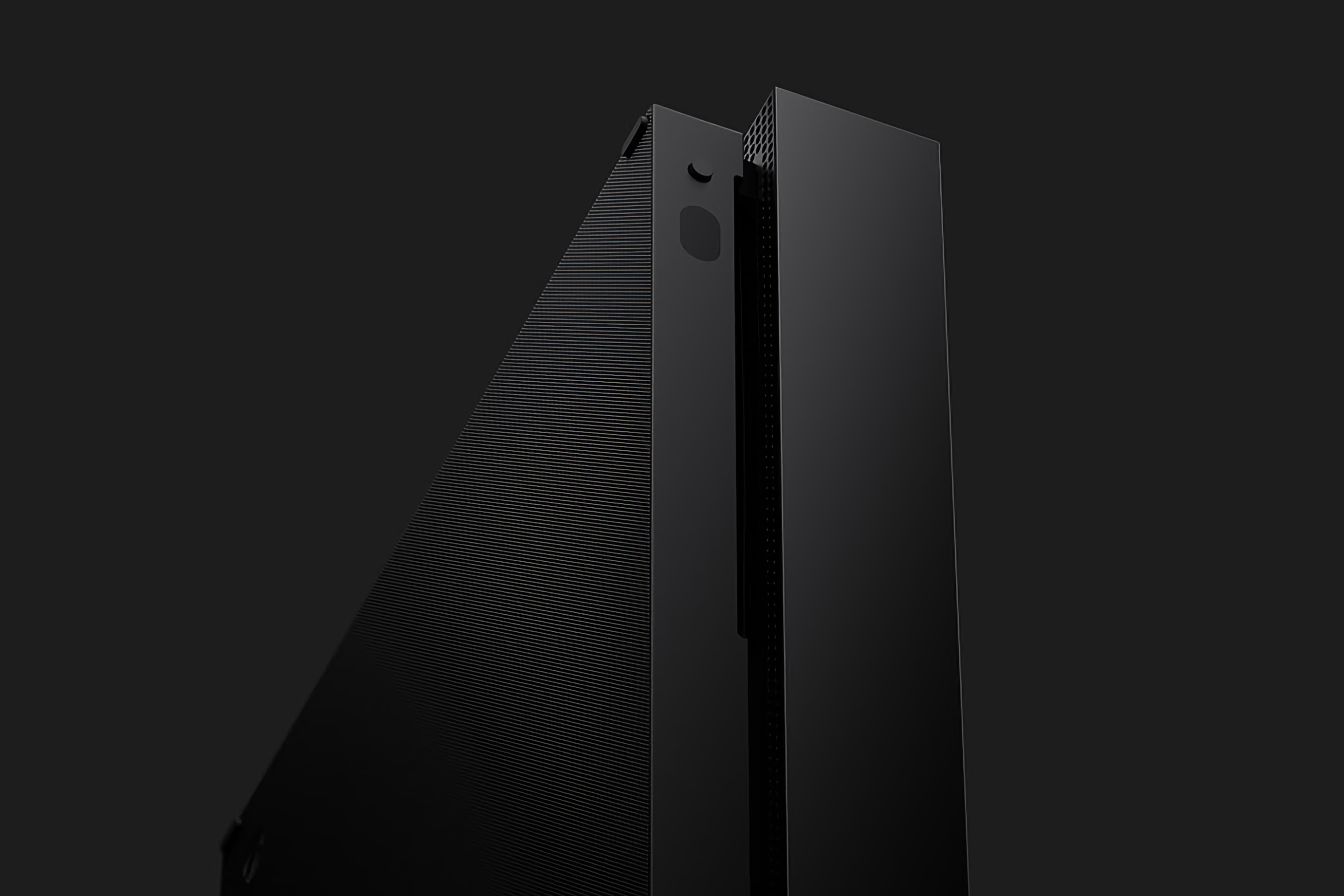 The barely visible disc slot in the
Xbox One X