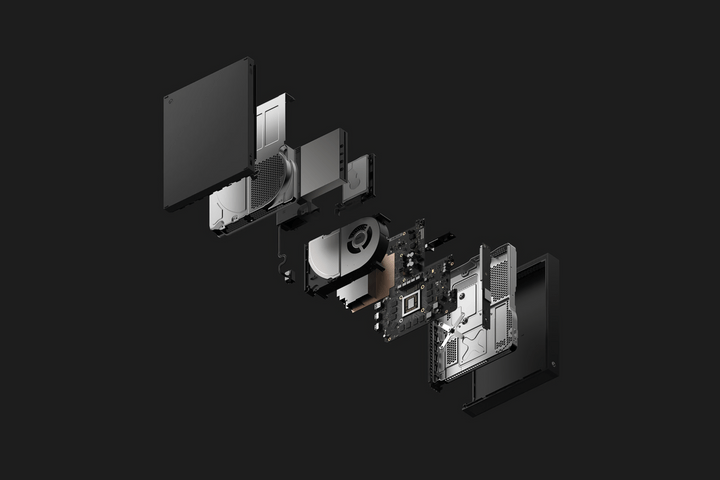 Exploded view of the Xbox One X