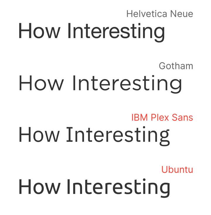 Ubuntu and IBM's Plex Sans really stand out